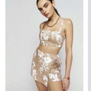 NWT Reformation France Linen Two Piece Dune Size 8